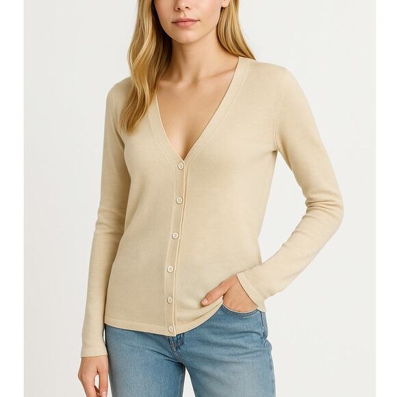 J. Crew Sweaters - J. Crew Pure Merino Wool Cardigan Sweater Ivory 99826 Size S
